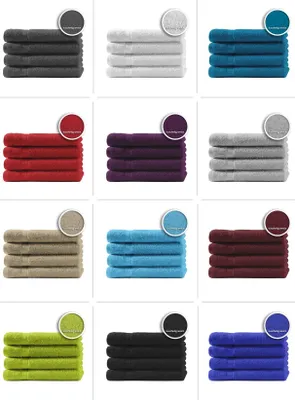 Produktbild von 4er Set Gästetücher Handtücher Duschtücher Badetücher Frottee 100% Baumwolle, Farbe:Royal / Blau, Produktart:Gästetücher 30x50 cm