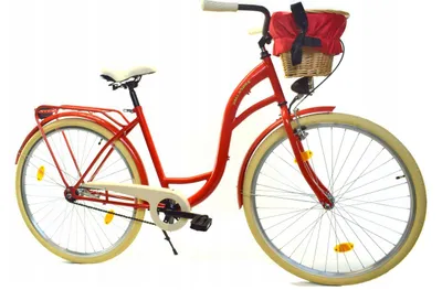Zdjęcie produktu dla Rower Dallas City 28" 1spd - czerwony z kremem + wiklina + pokrowiec