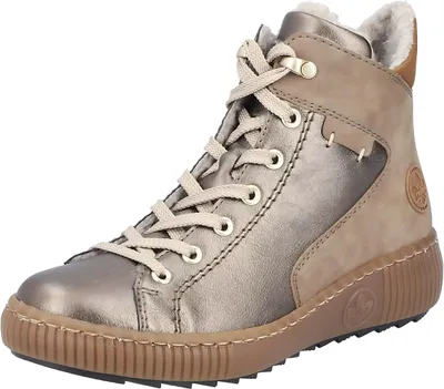 Zdjęcie produktu dla Rieker damskie buty za kostkę w kolorze brązowo-beżowo-brązowym, luźna ciepła podszewka, wkładka Z6614, rozmiar:41 EU, kolor:Brązowy