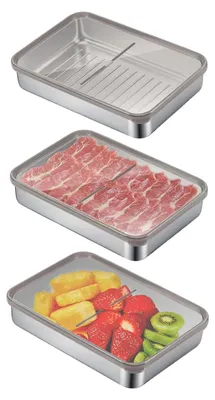 3er-Set Frischhaltedosen mit Sichtdeckel, stapelbar, spülmaschinengeeignet
