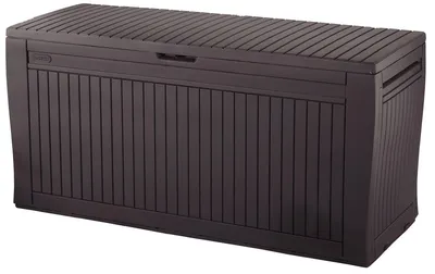 Immagine prodotto di Baule Cassapanca da Esterno 116,7x57x44,7 cm in Resina Effetto Legno Keter Comfy Marrone