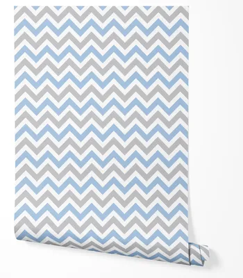 Produktbild von Vliestapete Blau Grau Weiß Chevron Zickzack Muster Modern Tapete Wohnzimmer Schlafzimmer Küche Flur Wanddeko UV-beständige Tapete 10m x 0.5m