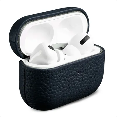 Produktbild von Accezz Echtes Leder Case AirPods Pro - Dunkelblau