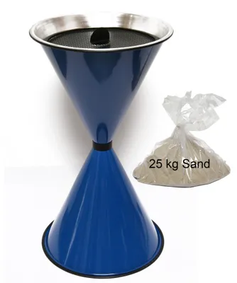 Produktbild von Stand Aschenbecher Diabolo 71x40cm blau inkl. 25 kg Quarzsand SZAGATO Aschenbecher groß Stand-Aschenbecher außen Aschenbecher stehend Aschenbecher