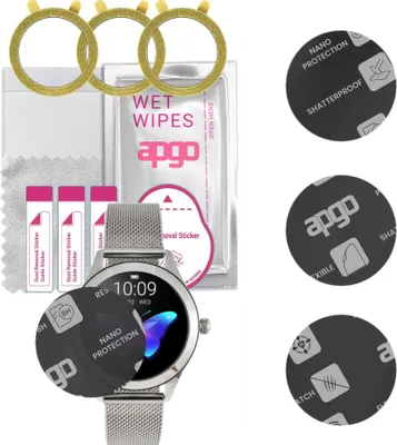 Produktbild von apgo 3 Stück Schutzglas, Matt, kompatibel mit Watchmark Fashionwatch WKW10 Smartwatch, Hybrid 8H, Ersatz für Hartglas, Displayschutzglas, Bildschirmschutz, Displayschutz, kratzfest