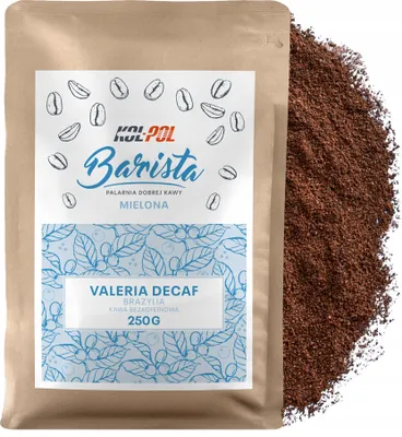 Zdjęcie produktu dla KAWA MIELONA Bezkofeinowa 250g Świeżo Palona - Valeria Decaf x Kol-Pol