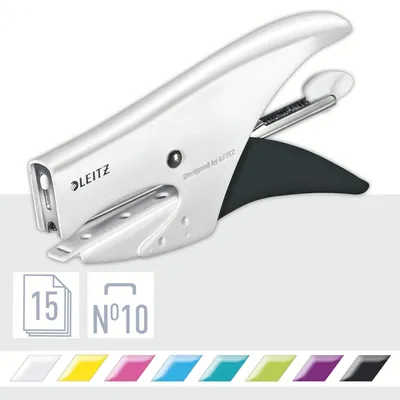 Produktbild von Leitz Heftzange WOW 55312001 max. 15Blatt Metall perlweiß