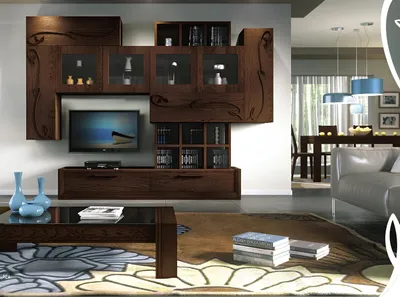 Image de Meuble mural tv Meuble annexe salon Meubles rtv Meubles muraux Armoire Étagère