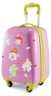 Obrázok produktu pre HAUPTSTADTKOFFER For Kids - detský kufor, detská batožina na kolieskach s motívom rozprávkových nálepiek, detské darčeky pre dievčatá, malý vozík 24 L, ružová farba