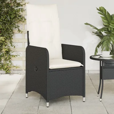 Produktbild von Möbel Gartensessel Verstellbar mit Kissen Schwarz Poly Rattan - Gartenstühle &41240
