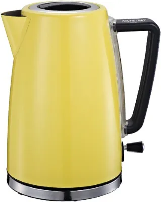 Zdjęcie produktu dla Czajnik ze stali nierdzewnej z serii Leonidas o pojemności 1,7 litra i mocy 2200 W z podstawą dotykową 360 stopni w kolorze żółtym