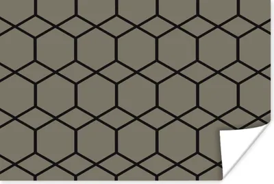 Produktbild von MuchoWow® Poster Muster - Schwarz - Grau - Luxus 120x80 cm - Bilder