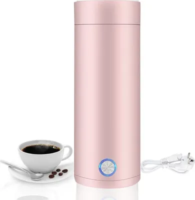 Produktbild von Tragbarer Wasserkocher – 5 Minuten schnelles Kochen, 400 ml Heißwasserboiler Flaschensicherer elektrisch beheizter Reisekessel aus Edelstahl für die Zubereitung von Tee, Kaffee, Babymilch