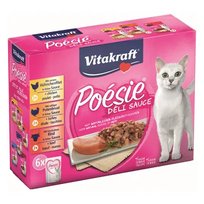 Produktbild von Vitakraft Katzenfutter Poesie DeliSauce, Multipack Fleisch - 6 Beutel