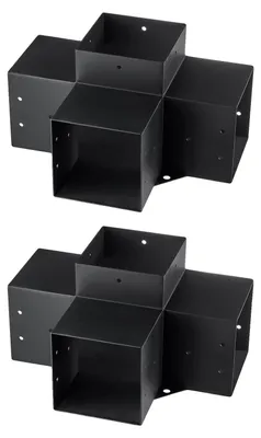 Produktbild von VEVOR Pergola Halterungskit 6''x6''(Innengröße 5.6x5.6), 2 Stück 4-Wege Schwerlast-Eckhalterung Holzarbeiten DIY Pfostenbasis-Kit, Einfache Installation Holzträger für Pavillons, Terrassen-Pergolen, Blockhaus im Freien, 2 Pcs-6x6 Zoll, Vier-Wege