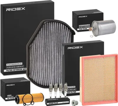 Produktbild von RIDEX Inspektionspaket Filterset passend für MERCEDES-BENZ C-Klasse Limousine (W202)