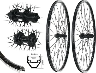 Produktbild von LAUFRADSATZ 28" MTB Shimano V-BRAKE 8/9/10fach Industrielager 19-622 schwarz