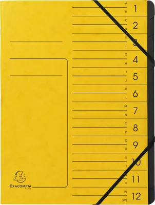 Immagine prodotto di Exacompta 10x organizer + interno elastico nero 12 scomparti A4 giallo 541209E