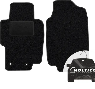 Produktbild von moto-MOLTICO Vorne Fußmatten Auto Velours Autoteppiche Schwarz Automatten Set 2-teilig passend für Honda Accord VII 2003-2007