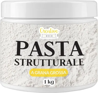 Immagine prodotto di Creative Deco Pasta Strutturale Grossolana 1kg Massa Bianca Modellabile Progetti Artistici, Facile da Usare per Creare Effetti 3D | Struttura Sabbia