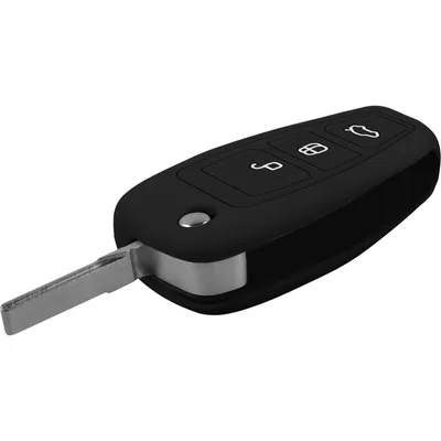 Produktbild von PhoneNatic Silikon Schlüssel Hülle kompatibel mit der Ford Focus (2012) 3-Tasten Fernbedienung in schwarz Klappschlüssel 3-Key