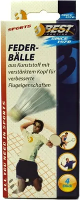 Produktbild von Profi Federbälle, Weiß, 4er Pack, Flugstabil, langlebig