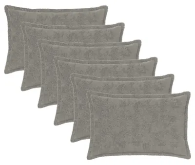 Image de vidaXL, housses de coussin, 6 pièces, HOUTEN, gris clair, 50 x 80 cm