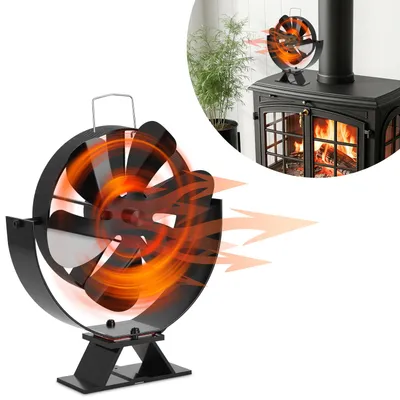 Produktbild von Ikodm Kaminofen Ventilator 108 CFM, leiser wärmebetriebener Ofenlüfter mit Thermometer und Überhitzungsschutz