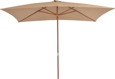 Image de vidaXL Parasol avec mât en bois 200x300 cm Taupe