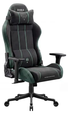 Produktbild von Diablo Chairs X-One 2.0 Gaming Stuhl aus Stoff, ergonomischer Bürostuhl, Drehstuhl schwarz-grün small