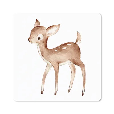 Produktbild von MuchoWow® Mauspad Mousepad Hirsche - Aquarell - Weiß 30x30 cm - Mousepads - Maus Mat - Pad - Mausunterlage - Gaming