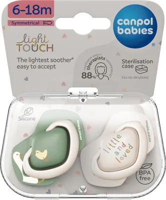 Produktbild von CANPOL symmetrischer Silikonschnuller 6-18m GOOSE 2er-Pack