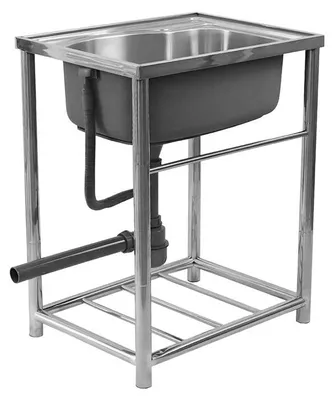 Obrázok produktu pre Kondela Nerezový kuchynský drez so sifónom Inox New 61x46 cm - chróm
