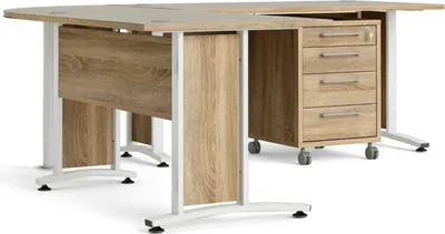 Immagine prodotto di Dmora Scrivania Megh 200x230x74.5h cm Marrone, Angolare 4 Cassetti