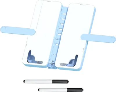 Produktbild von NBX Bleistiftbox und faltbares Lesebuecherregal, 2-in-1-Multifunktions-Stiftetui, verstellbare Lesehalterung mit Schreibblock und 2 loeschbaren Stiften, 3 Aufkleberboegen fuer Maedchen, Buero, Studenten, Schrein