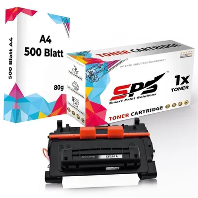 Produktbild von 1x Toner 81A CF281A Schwarz Kompatibel für HP Laserjet Enterprise M605N + DIN A4 Druckerpapier 500 Blatt