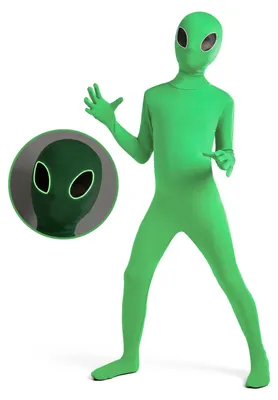 Produktbild von Spooktacular Creations Alien-Kostüm für Kinder, grüner Alien-Overall für Jungen, Mädchen, Halloween-Verkleidung, Rollenspiele und Kostümpartys – STND