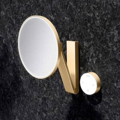 Productafbeelding van Keuco iLook-move: ronde make-up spiegel met verlichting en bedieningspaneel