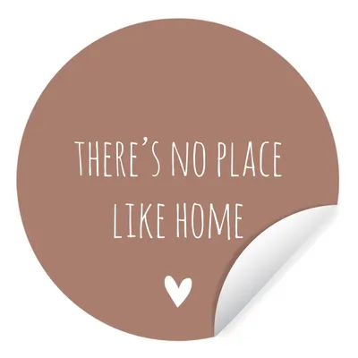 Obrázok produktu pre MuchoWow® Nálepka na tapetu - Anglický citát "There is no place like home" so srdcom na hnedom pozadí - 30cm