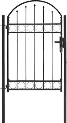 Produktbild von Gartentor ASSEN mit Bogenabschluss Stahl 102 x 150 cm Schwarz