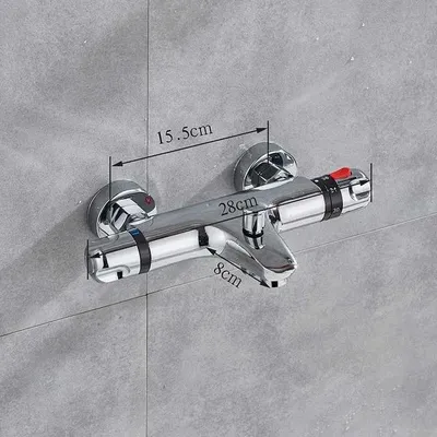 Produktbild von Waschtischarmatur, Thermostatsteuerung, Wandmontage-Design, Chrom A