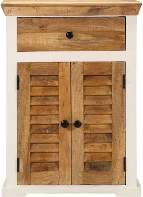 Zdjęcie produktu dla vidaXL Kredens biało-brązowy 55x30x73 cm lite drewno mango