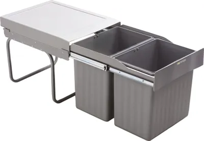 Obrázek produktu pro Odpadkový koš Rota, vestavný, pro skříňky od šířky 40 cm, 2x 20 l, kuchyňský odpadkový koš