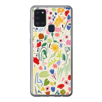 Produktbild von MuchoWow® Handyhülle Schutzhülle Hülle für Samsung Galaxy A21s Blumen - Muster - Pflanzen Silikon Softcase Handy Hülle - Hartschale