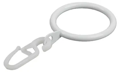 Produktbild von Gordinringe aus Metall, weiß, 26 Stück, 30 mm Innendurchmesser, für Gardinen
