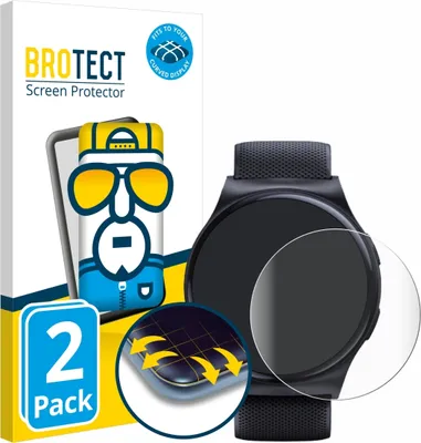 Produktbild von 2x BROTECT Fullscreen Schutzfolie für Motorola Moto Watch 120 Displayschutz Folie Fullcover Klar Transparent