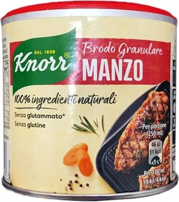 Produktbild von 3x Knorr Brodo Granulare Manzo Rindfleisch granulierte Brühe 100% natürliche Zutaten 135g Gluten-frei 100% Italienische Brühe