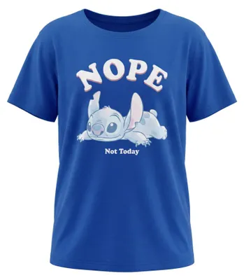 Produktbild von Disney Stitch Damen kurzarm Schlafshirt Nachthemd XS 100% Baumwolle - Blau, XS