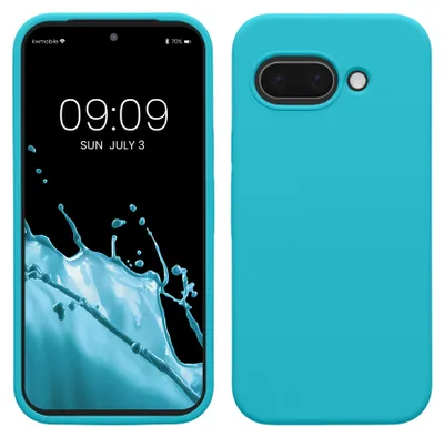 Produktbild von kwmobile Handyhülle für Google Pixel 9a Hülle, für Pixel 9a Case - Hülle Silikon - kabelloses Laden - Cool Glacier