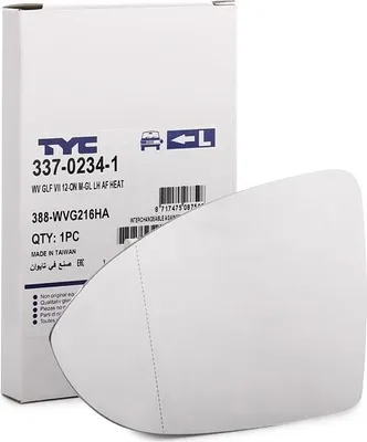 Produktbild von TYC Spiegelglas Außenspiegel Links für VW Golf VII Schrägheck (5G1, BQ1, BE1, BE2) Asphärisch Beheizbar 337-0234-1